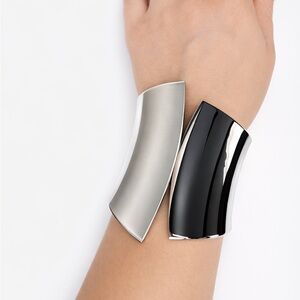 Modern Black and Silver Wearable Cuff